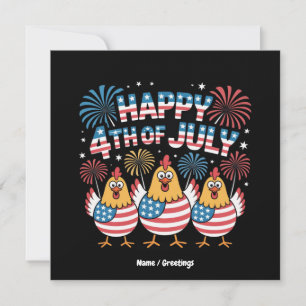Convites Frango Patriótico Engraçado 4 de julho, Bandeira d