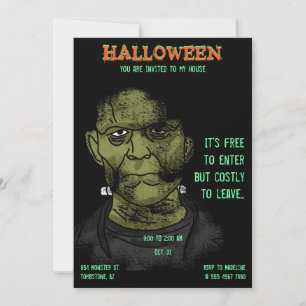 Convites Frankenstein Halloween Monster Festa Perigosa