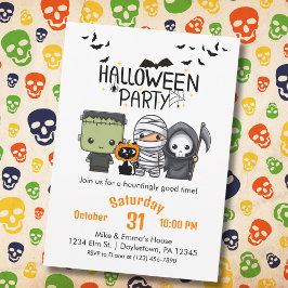 Convites Frankenstein Múmia Ceifador Gatinho Fofo Halloween