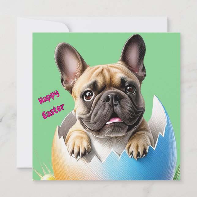 Convites Französische Bulldogge Ei Ostern French Bulldog (Frente)