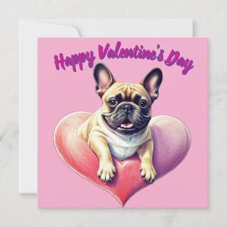 Convites Französische Bulldogge Herz Valentinstags 