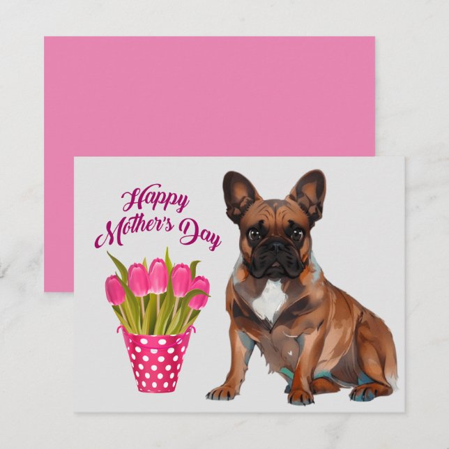 Convites Französische Bulldogge Muttertag French Bulldog (Frente/Verso)