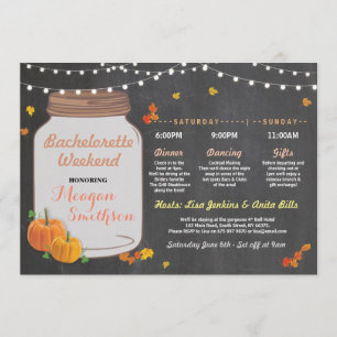 Convites Frasco da abóbora do itinerário do chá de panel