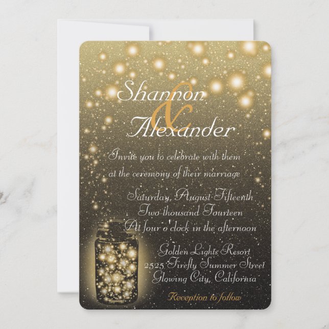 Convites Frasco de incandescência dos vaga-lume com (Frente)