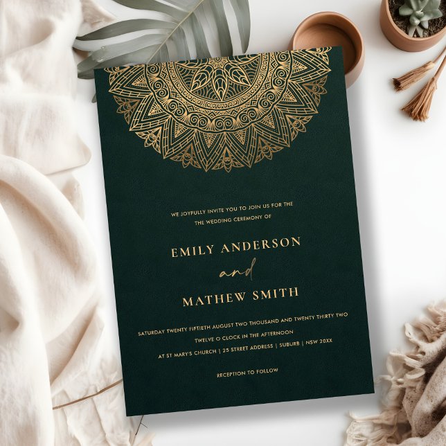 CONVITES FRASCO DE ORNAMENTADO CLÁSSICO DOURADO E VERDE MOR (Criador carregado)