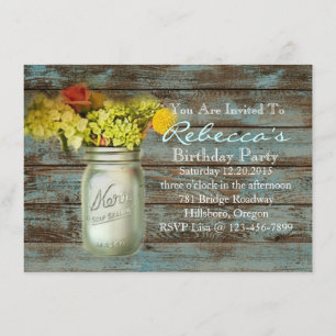 Convites frasco de pedreiro ocidental do wildflower do