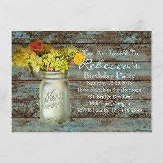 Convites frasco de pedreiro ocidental do wildflower do