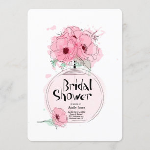 Convites Frasco de Perfume Chuvas de Noiva com flores