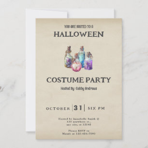 Convites Frascos de Poção Frascos Ortográficos Vintage Hall