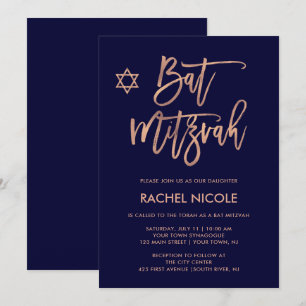 Convites Fraux Rosa Dourado e Marinho Azul   Bat Mitzvah
