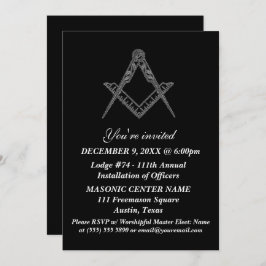 Convites Freemason Masonry Black Masonic