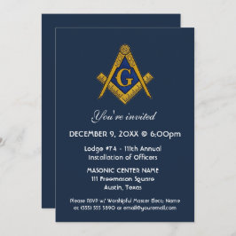 Convites Freemason Masonry Marinho Blue