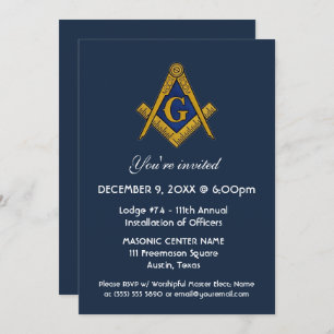 Convites Freemason Masonry Marinho Blue