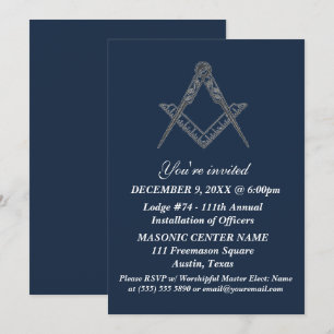 Convites Freemason Masonry Marinho Blue Masonic