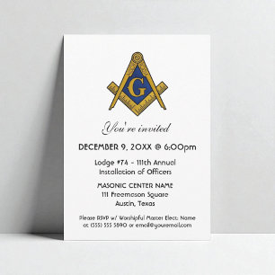Convites Freemason Masonry Square e Compass Masonic