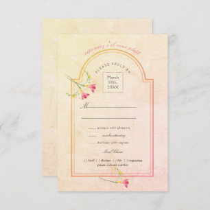 Convites Freesia Sunset Peach Watercolor RSVP