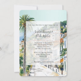 Convites French Riviera Beach Coastal Town Wedding
