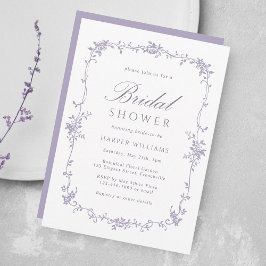 Convites French Victorian Lavender Floral Bridal Shower