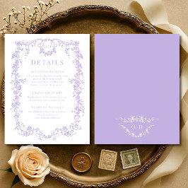 Convites French Victorian Purple Lilac Wedding Details