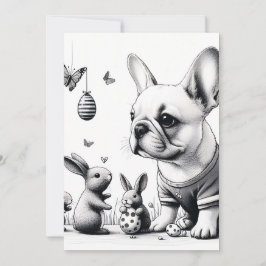 Convites Frenchie e bunnies