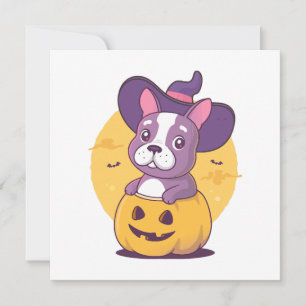 Convites Frenchie Halloween