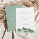 Convites Frente e Casamento Traseiro da Montanha Verde<br><div class="desc">Este convite para casamento de frente e de trás da montanha verde é perfeito para um casamento rústico. A design apresenta uma montanha verde pintada à mão de uma aquarela, inspirando um tema do campo. Salve o papel, incluindo mais detalhes na parte traseira do convite em vez de em uma...</div>
