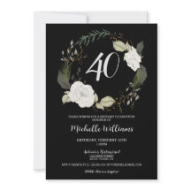 Frente Moderna aniversário de 40 anos Floral Wreat