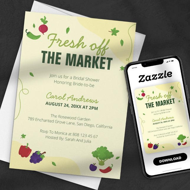 Convites Fresco da celebração do Chá de panela de mercado (Criador carregado)