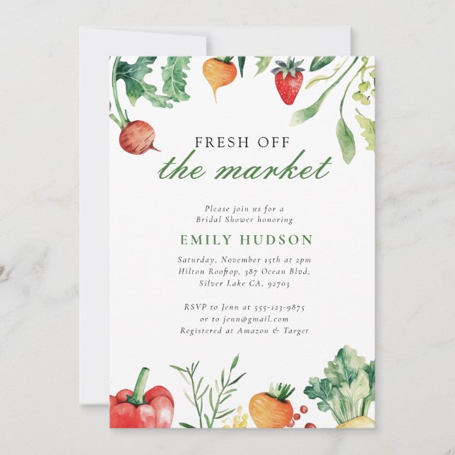 Convites Fresco Do Chá de panela De Mercado (Frente)