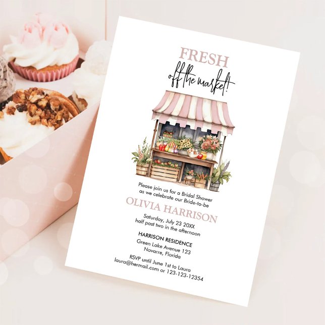 Convites Fresco do Chá de panela de Mercado do Agricultor (Criador carregado)