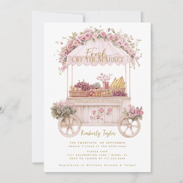 Convites Fresco Do Chá de panela De Mercado Dos Agricultore (Frente)