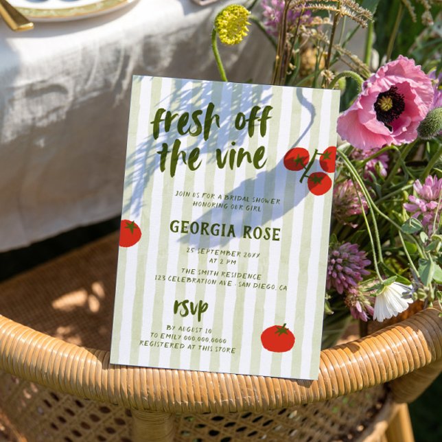 Convites Fresco Do Chá de panela Desenhado Da Mão De Tomate (Criador carregado)