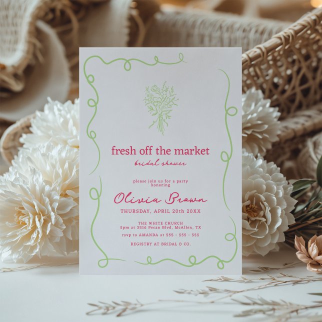 Convites Fresco do Chá de panela desenhado na mão do mercad (Criador carregado)