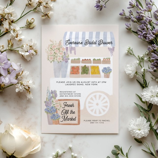 Convites Fresco do Chá de panela do carrinho de mercado (Criador carregado)