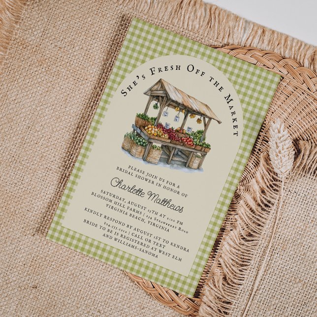 Convites Fresco do Chá de panela do mercado (Fresh Off the Market Bridal Shower Invitation )
