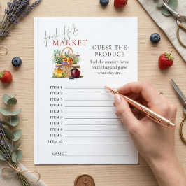 Convites Fresco do Mercado Adivinha Produzir Jogo de Chá de