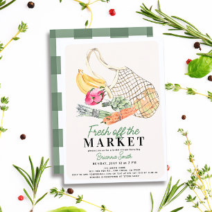 Convites Fresco do mercado Chá de panela francês da bolsa