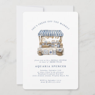 Convites Fresco do mercado - Marca do mercado costeiro