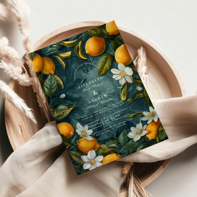 Convites Fresh Lemon Grove Botanical Wedding (Criador carregado)