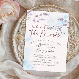 Convites Fresh Off the Market Bridal Shower Lavender Blue