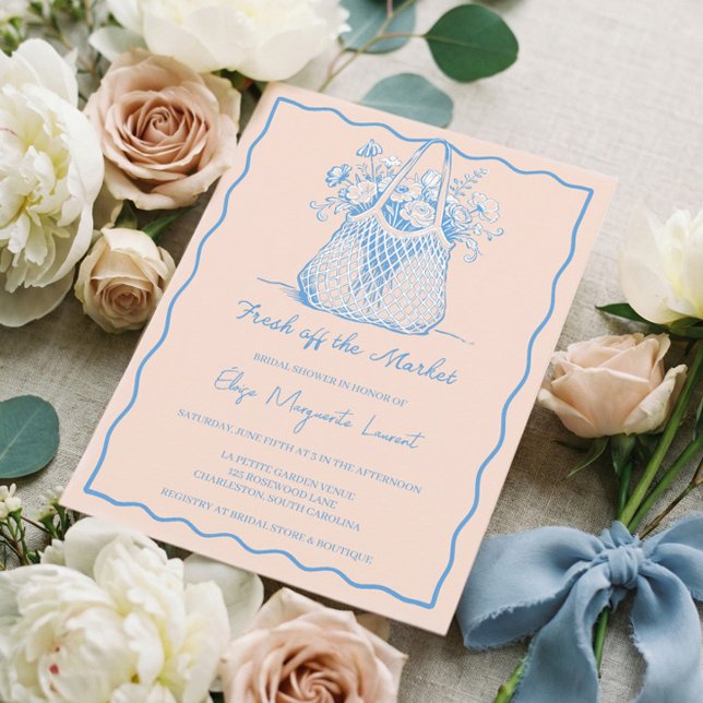 Convites Fresh Off The Market Sketch Floral Bridal Shower (Fresh Off The Market Sketch Floral Bridal Shower Invitation)