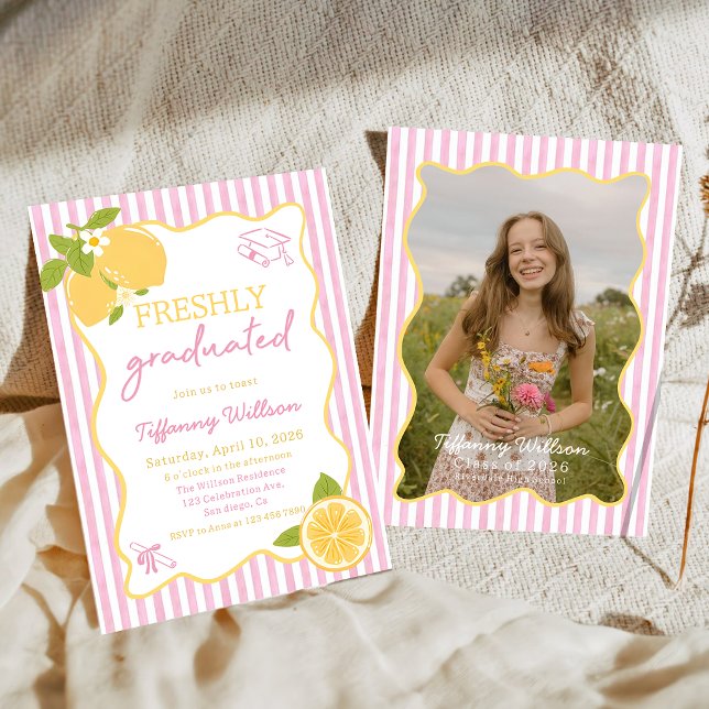 Convites Freshly Graduated Lemon Graduation Party (Criador carregado)