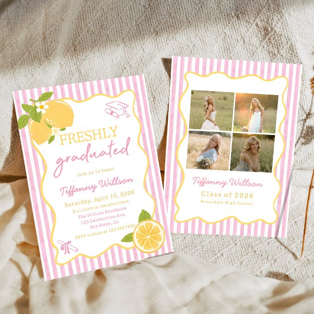 Convites Freshly Graduated Lemon Graduation Party (Criador carregado)