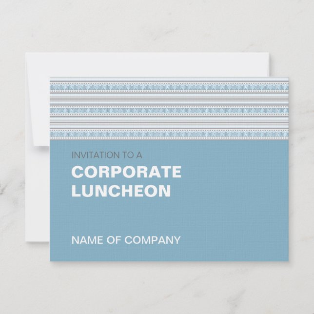 Convites Fret Stripe Cornflower Corporate Luncheon (Frente)