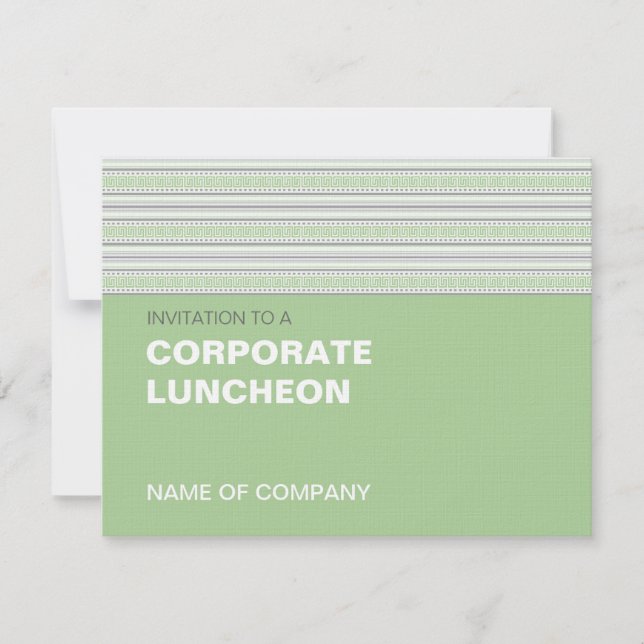 Convites Fret Stripe Pistachio Luncheon Corporativo (Frente)