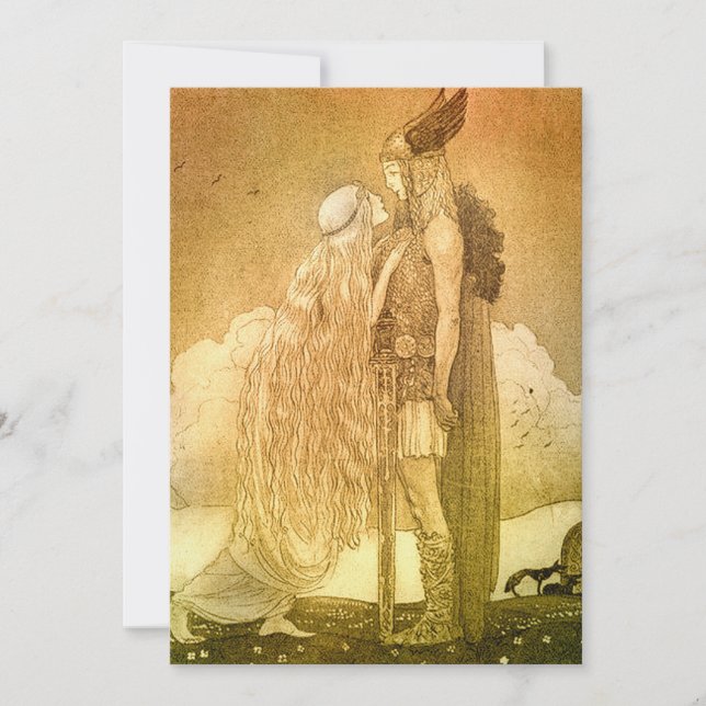 Convites Freyja e Svipdag por John Bauer 1911 (Frente)