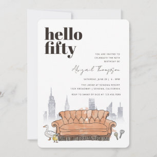 Convites FRIENDS™   Central Perk Aquarela 50º Aniversário