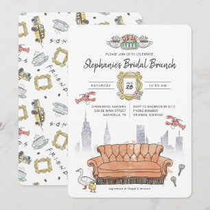 Convites FRIENDS™   Central Perk Aquarela Brunch de Noiva