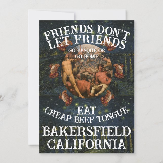 Convites Friend's don't let Friends Eat Cheap Beef Tongue (Frente)