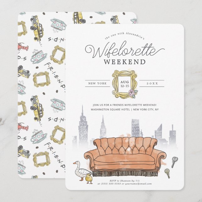 Convites FRIENDS™ | Fim de semana de festa de Wifelorette c (Frente/Verso)